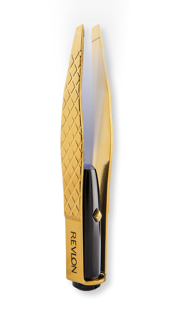 Gold Series Titanium Coated Lighted Slant Tweezer - Revlon