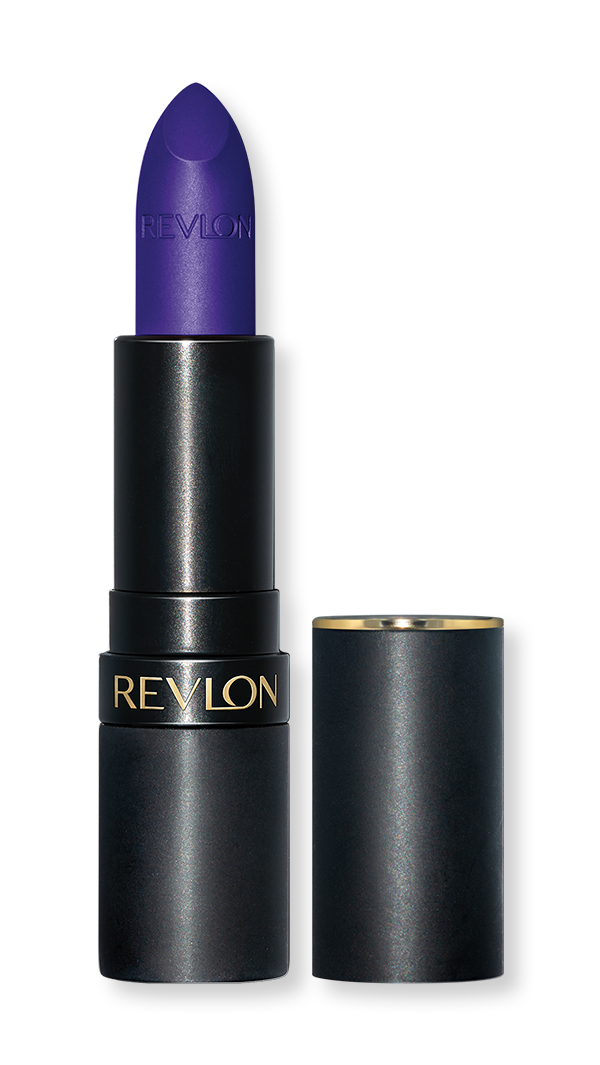 Matte Vibrant Indigo Super Lustrous Lipstick from Revlon in Black Packaging